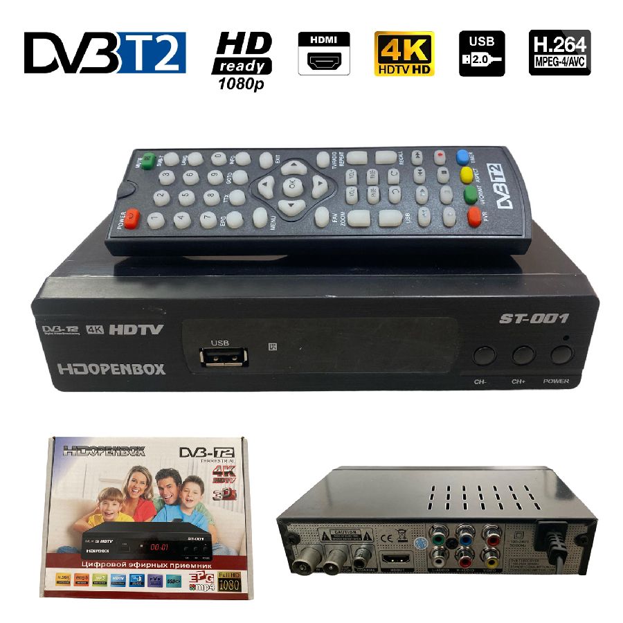 Receptor Terrestre TDT DVB-T2 2024 HDMI TV Stick, OWERSLYN Mini Decodificador  TDT HD 1080P H.265 HEVC 10 bit, Soporta Salida HDMI/AV y USB Multimedia,  Función PVR, Mando a Distancia Universal 2en1 